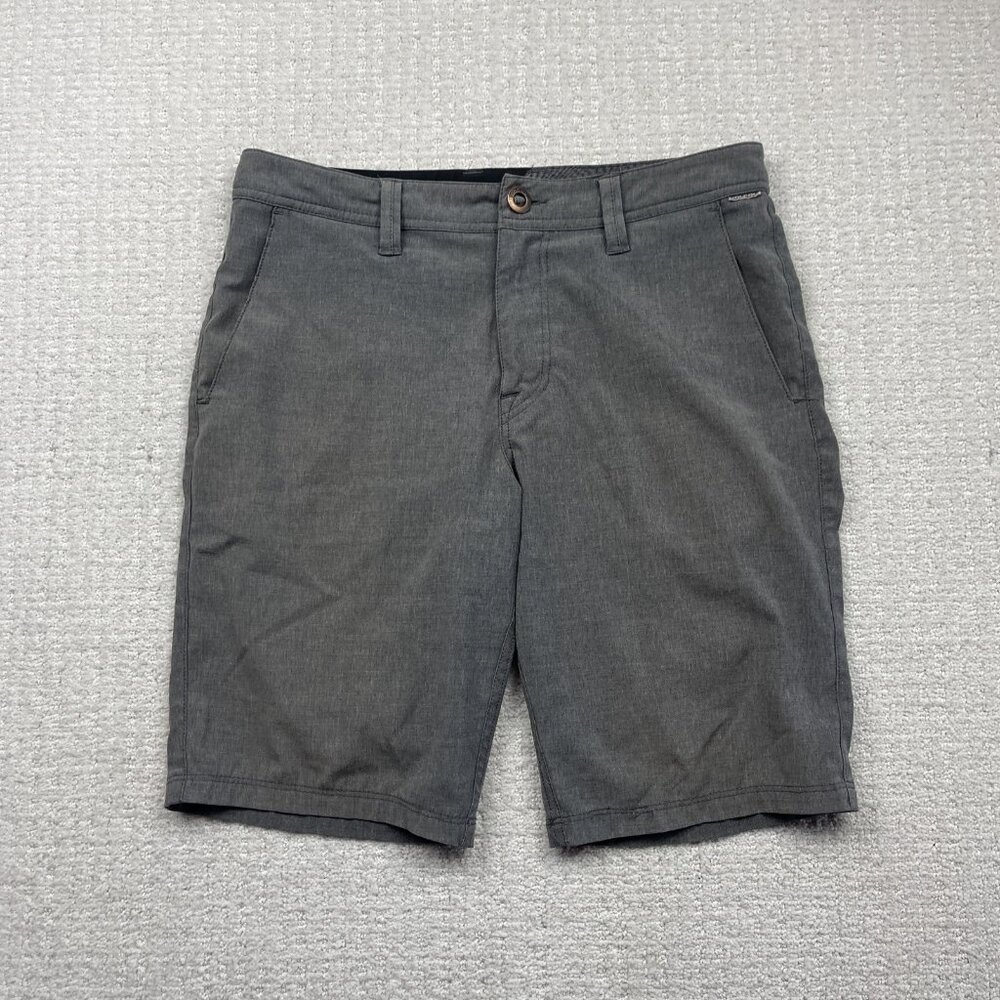 Y2K Volcom Boardshorts Men’s 30 Stretch Gray Swim Trunks Surfer Skater Grunge